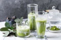 Matcha iced latte Royalty Free Stock Photo