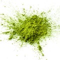 Matcha green tea powder closeup.