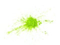 Matcha Green Tea Powder Diffuse on a white background. Top view Royalty Free Stock Photo