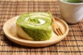 Matcha green tea roll cake