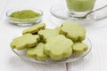 Matcha green tea shortbread cookies Royalty Free Stock Photo