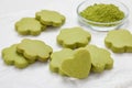 Matcha green tea shortbread cookies Royalty Free Stock Photo