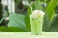 Matcha green Tea whipping cream topping Royalty Free Stock Photo