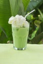 Matcha green Tea whipping cream topping Royalty Free Stock Photo