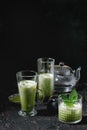 Matcha iced latte Royalty Free Stock Photo