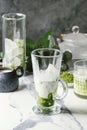 Matcha iced latte Royalty Free Stock Photo