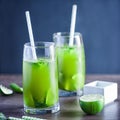 Matcha Mint Iced Tea Royalty Free Stock Photo