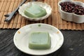 Matcha Mizu Yokan, Greentea Flavour Sweet Bean Jelly Royalty Free Stock Photo