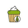Matcha muffin color line icon. Pictogram for web page, mobile app, promo. Royalty Free Stock Photo