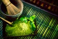 Matcha powder. Organic green matcha tea Royalty Free Stock Photo