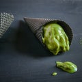 Matcha Tea And Banana Ice Cream Royalty Free Stock Photo