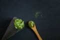 Matcha Tea And Banana Ice Cream Royalty Free Stock Photo