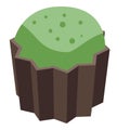 Matcha tea cup cake icon, isometric style Royalty Free Stock Photo