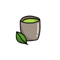 Matcha tea doodle icon, vector illistration