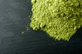 Matcha Tea- Japanese green tea on a black stone background Royalty Free Stock Photo