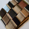 Matchbooks organized neatly at an angle Royalty Free Stock Photo