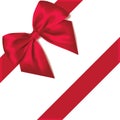 Light red silk bow with ribbon decoration for gift Royalty Free Stock Photo