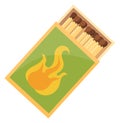 Matchbox cartoon icon. Open box with match sticks Royalty Free Stock Photo