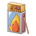 Matchbox icon, cartoon style