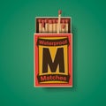 Matchbox and matches, top view