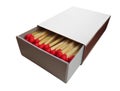 Matchbox with red matches isolated Royalty Free Stock Photo