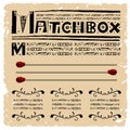 Matchbox typography woodcut