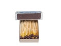 Matchbox on a white background. matchsticks in the box Royalty Free Stock Photo