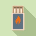 Matches box icon flat vector. Trip camp Royalty Free Stock Photo