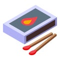 Matches box icon isometric vector. Wooden material Royalty Free Stock Photo