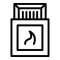 Matches box icon outline vector. Cigar tobacco