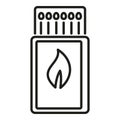 Matches box icon outline vector. Trip camp Royalty Free Stock Photo