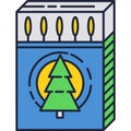 Matches in box icon vector matchbox design