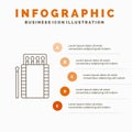 matches, camping, fire, bonfire, box Infographics Template for Website and Presentation. Line Gray icon with Orange infographic Royalty Free Stock Photo