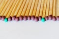 Matches of different colors on a white background Royalty Free Stock Photo