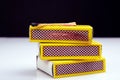 Matches with burnt and fresh match sticks Royalty Free Stock Photo