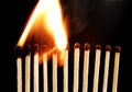 Matches in fire