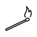 Matches icon Black line art vector Royalty Free Stock Photo