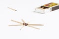 The matches are isolated on a white background.Copy space Royalty Free Stock Photo