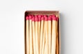 Matches macro. Open matchbox close-up Royalty Free Stock Photo