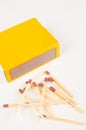 Matches and matchbox still life Royalty Free Stock Photo