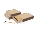 Matches. Open and close the boxes of matches. Vector illustration. Royalty Free Stock Photo