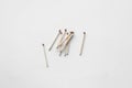 matches are scattered on the table. match on a white background Royalty Free Stock Photo