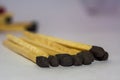 Matches sticks stack together in white background Royalty Free Stock Photo
