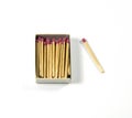 Matches. Sulfur matches matchbox isolated start light fire