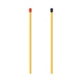 Matches symbol simple red and black vector icon light art silhouette wood burn. Bonfire flat matchstick lit hazard