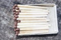 Matches, Wooden matches, are packaged in matchboxes