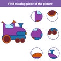 Matching children educational game. Match insects parts. Find missing puzzle. Activity for pre school years kids