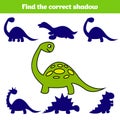 Matching children educational game. Match insects parts. Find missing puzzle. Activity for pre school years kids. Dinosaur Royalty Free Stock Photo