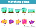 Matching children educational game. Match by shape. Activity for kids and toddlers