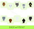 Matching educational game for children. Find the back and front cartoon animals